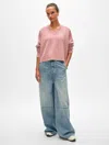 White + Warren Cashmere Saddle Shoulder V Neck Sweater In Faded Rose In Faded Rose