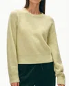 White + Warren Cashmere Saddle Sleeve Crewneck Sweater In Chartreuse In Yellow