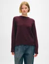 White + Warren Cashmere Saddle Sleeve Crewneck Top In Sangria In Sangria