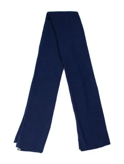 Pre-owned White + Warren Cashmere Scarf In Black/blue