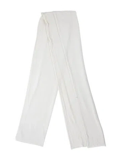 Pre-owned White + Warren Cashmere Scarf In White
