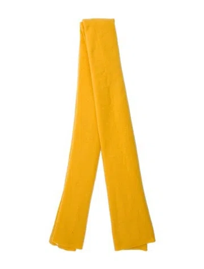 Pre-owned White + Warren Cashmere Scarf In Yellow