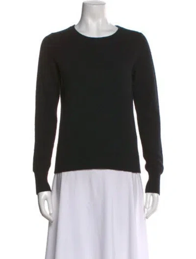 Pre-owned White + Warren Cashmere Scoop Neck Sweater In Black