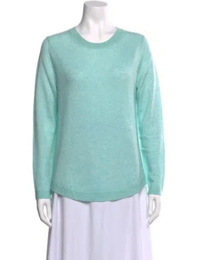 Pre-owned White + Warren Cashmere Scoop Neck Sweater In Blue