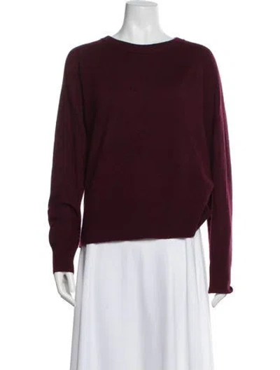 Pre-owned White + Warren Cashmere Scoop Neck Sweater In Burgundy