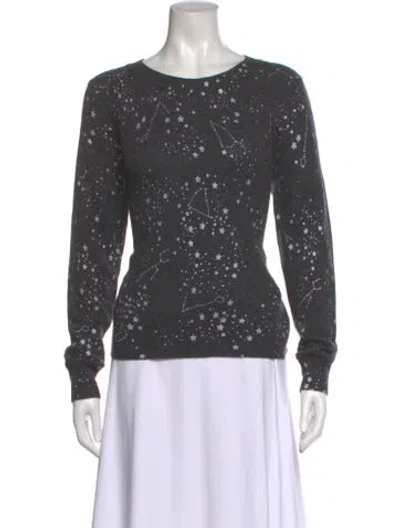 Pre-owned White + Warren Cashmere Scoop Neck Sweater In Gray