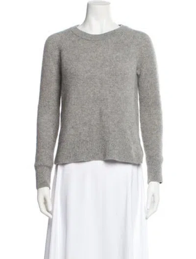 Pre-owned White + Warren Cashmere Scoop Neck Sweater In Gray