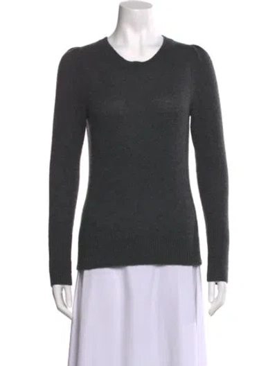 Pre-owned White + Warren Cashmere Scoop Neck Sweater In Gray