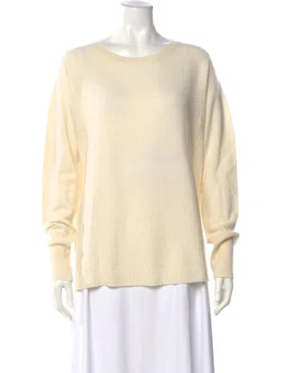 Pre-owned White + Warren Cashmere Scoop Neck Sweater In Neutral
