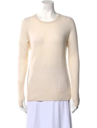 Pre-owned White + Warren Cashmere Scoop Neck Sweater In Neutral