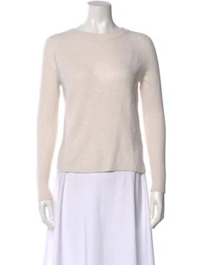 Pre-owned White + Warren Cashmere Scoop Neck Sweater In Neutral