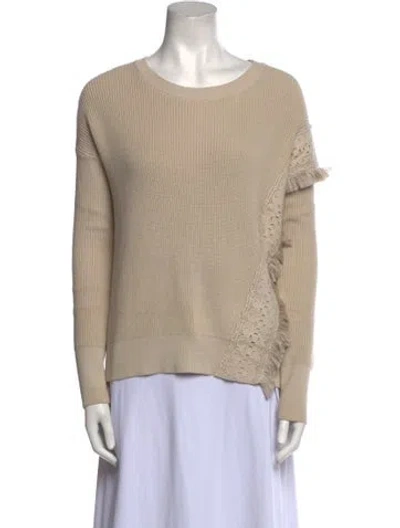 Pre-owned White + Warren Cashmere Scoop Neck Sweater In Neutral