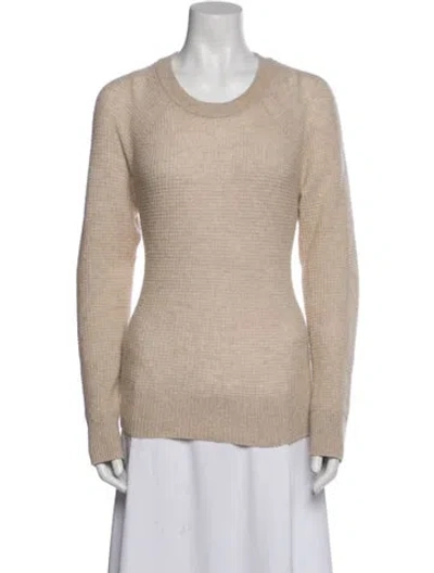 Pre-owned White + Warren Cashmere Scoop Neck Sweater In Neutral