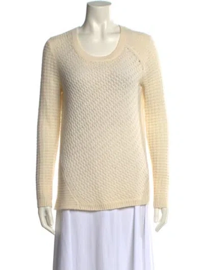 Pre-owned White + Warren Cashmere Scoop Neck Sweater In Neutral
