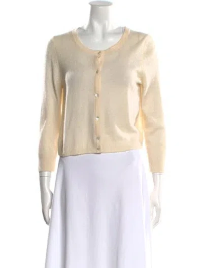 Pre-owned White + Warren Cashmere Scoop Neck Sweater In Neutral