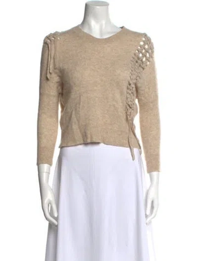 Pre-owned White + Warren Cashmere Scoop Neck Sweater In Neutral