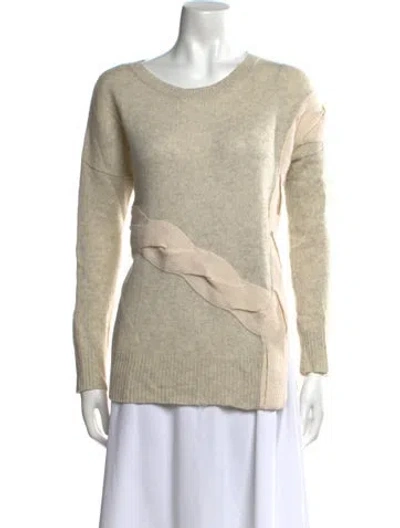 Pre-owned White + Warren Cashmere Scoop Neck Sweater In Neutral