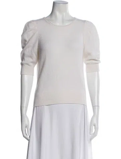 Pre-owned White + Warren Cashmere Scoop Neck Sweater In Neutral