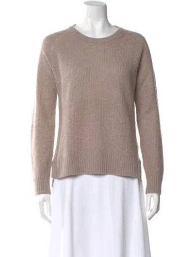 Pre-owned White + Warren Cashmere Scoop Neck Sweater In Neutral