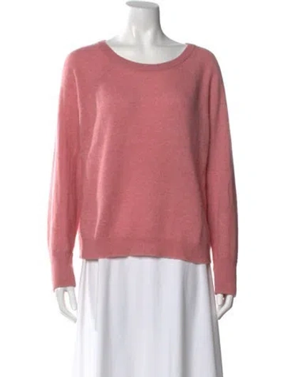 Pre-owned White + Warren Cashmere Scoop Neck Sweater In Pink
