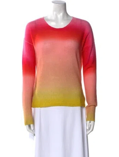 Pre-owned White + Warren Cashmere Scoop Neck Sweater In Pink