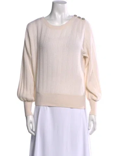 Pre-owned White + Warren Cashmere Scoop Neck Sweater In Pink