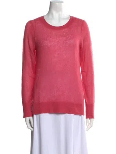 Pre-owned White + Warren Cashmere Scoop Neck Sweater In Pink