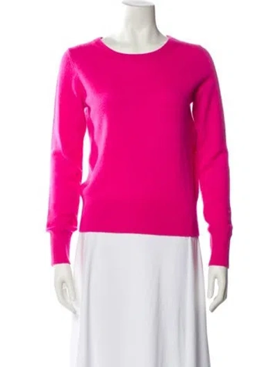 Pre-owned White + Warren Cashmere Scoop Neck Sweater In Pink