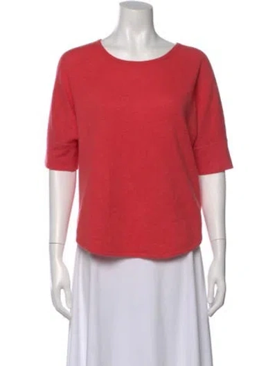 Pre-owned White + Warren Cashmere Scoop Neck Sweater In Pink