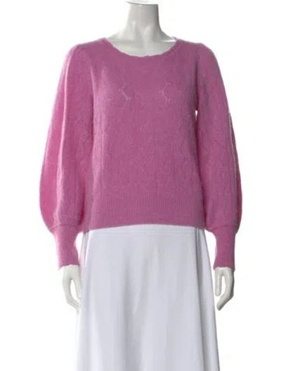 Pre-owned White + Warren Cashmere Scoop Neck Sweater In Pink