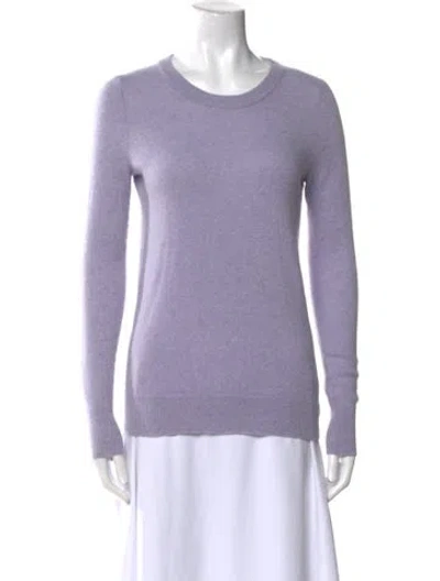 Pre-owned White + Warren Cashmere Scoop Neck Sweater In Purple
