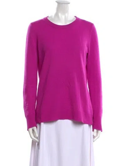 Pre-owned White + Warren Cashmere Scoop Neck Sweater In Purple