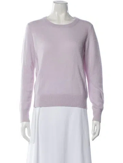Pre-owned White + Warren Cashmere Scoop Neck Sweater In Purple