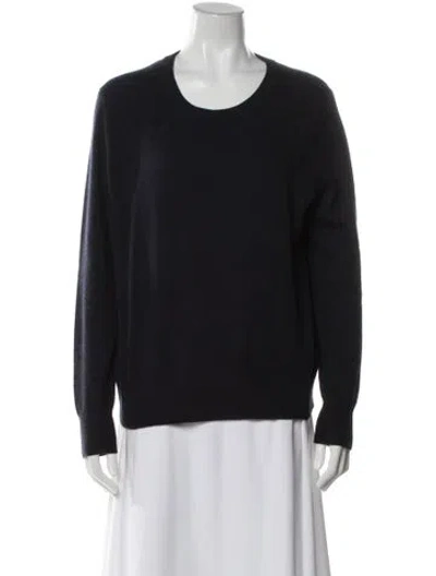 Pre-owned White + Warren Cashmere Scoop Neck Sweater W/ Tags In Blue