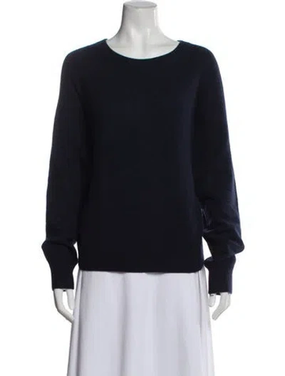 Pre-owned White + Warren Cashmere Scoop Neck Sweater W/ Tags In Blue