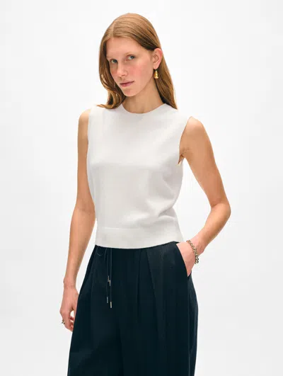 White + Warren Cashmere Shell Tank Top In Soft White