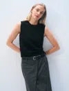 White + Warren Cashmere Shell Tank Top In Black