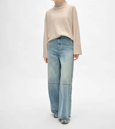 White + Warren Cashmere Stand Neck Sweater In Nat Heather In Multi