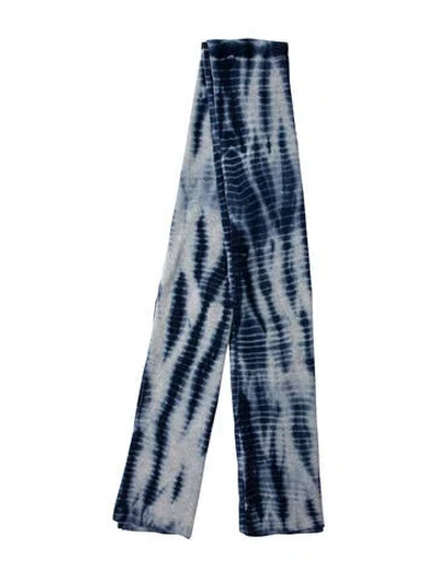 Pre-owned White + Warren Cashmere Striped Scarf In Black