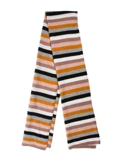 Pre-owned White + Warren Cashmere Striped Scarf In Pink