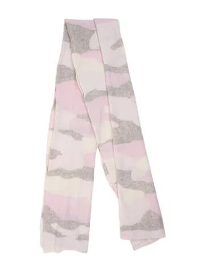 Pre-owned White + Warren Cashmere Striped Scarf In Pink