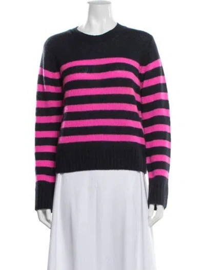 Pre-owned White + Warren Cashmere Striped Sweater In Multi