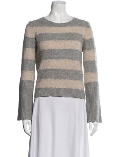 Pre-owned White + Warren Cashmere Striped Sweater In Multi