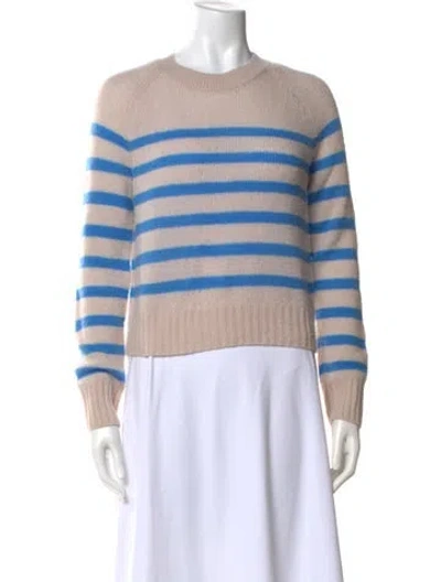 Pre-owned White + Warren Cashmere Striped Sweater In Multi