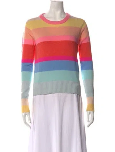 Pre-owned White + Warren Cashmere Striped Sweater In Multicolor