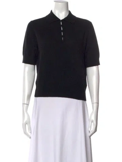 Pre-owned White + Warren Cashmere Sweater In Black