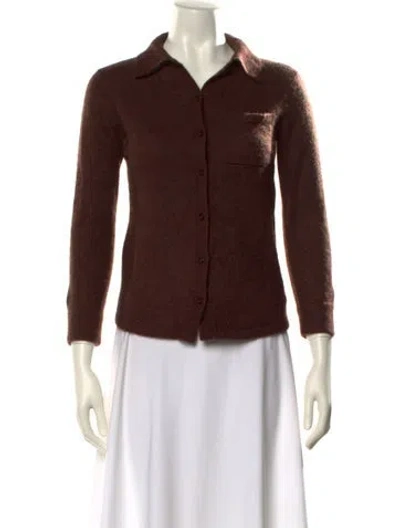 Pre-owned White + Warren Cashmere Sweater In Brown