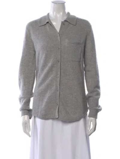 Pre-owned White + Warren Cashmere Sweater In Gray