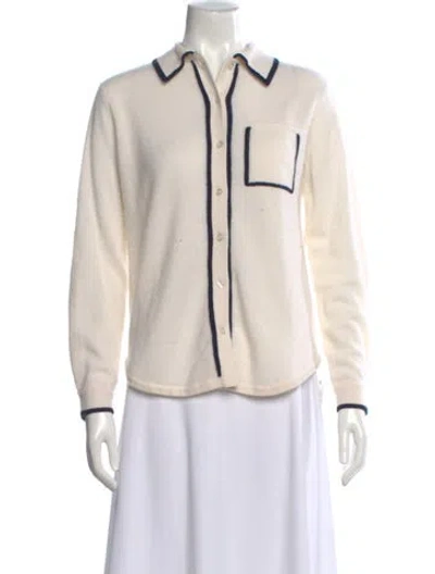 Pre-owned White + Warren Cashmere Sweater In Neutral
