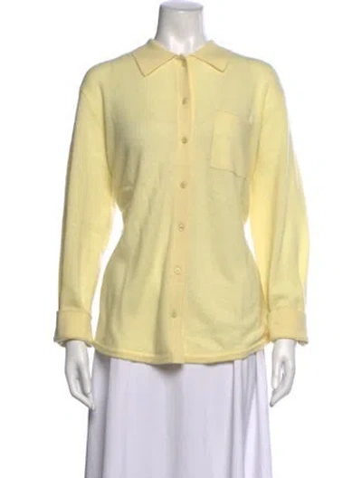 Pre-owned White + Warren Cashmere Sweater W/ Tags In Yellow